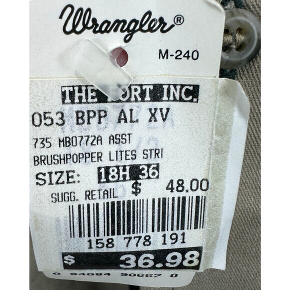 NEW VTG 90s Wrangler Brushpopper Lites Shirt Men's Size 18 1/2x36 (XXL) - Picture 6 of 6